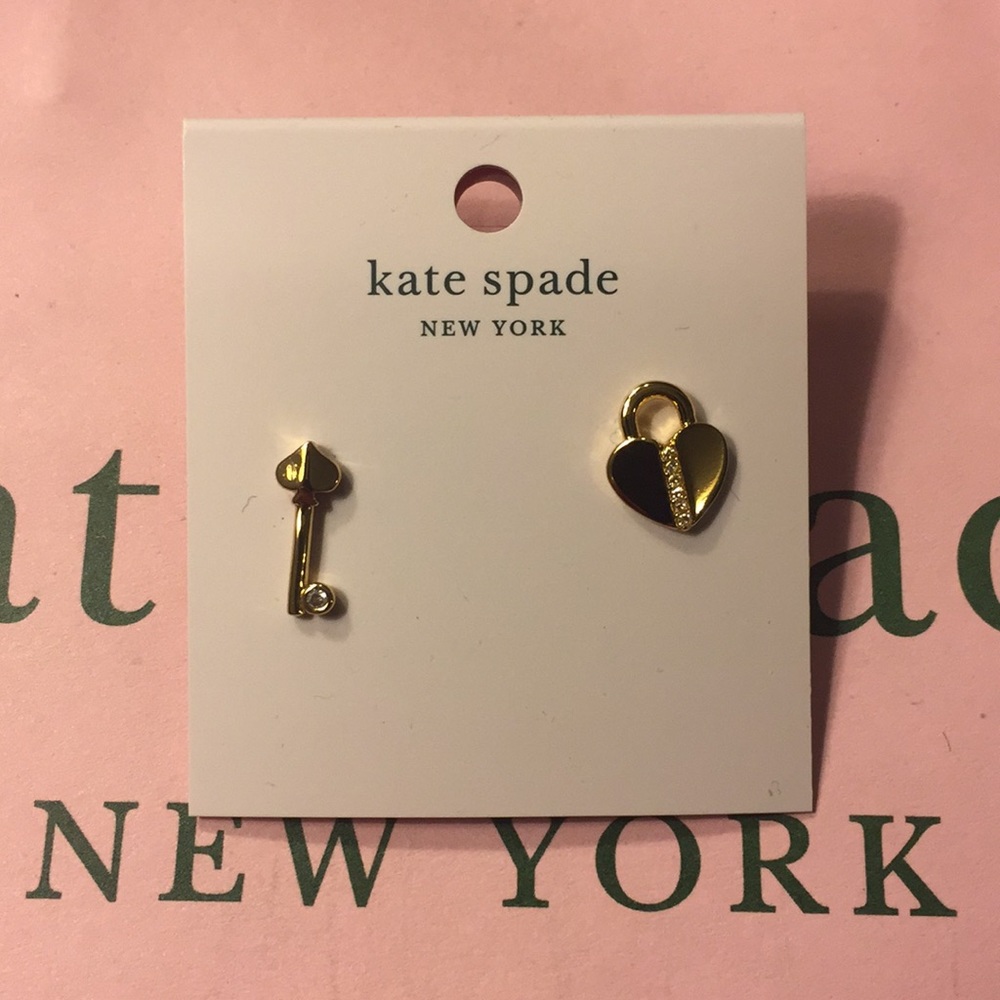 ♠️KATE SPADE - LOCK & SPADE PAVE LOCK STUDS (NWT)